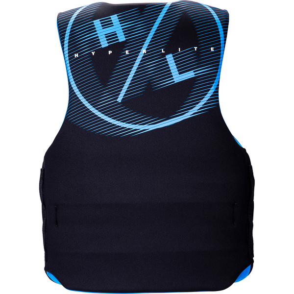 Hyperlite Mens Indy Neoprene CGA Front Zip Wake Impact Vest H23V-CGA-IND - Black / Blue